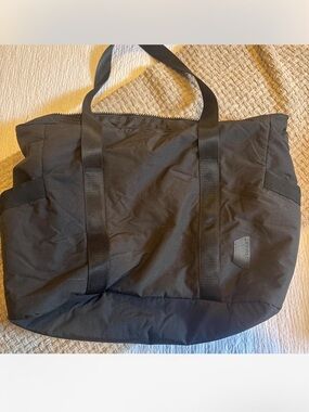 Everyday Black Tote Bag - Minimal Nylon Carryall
